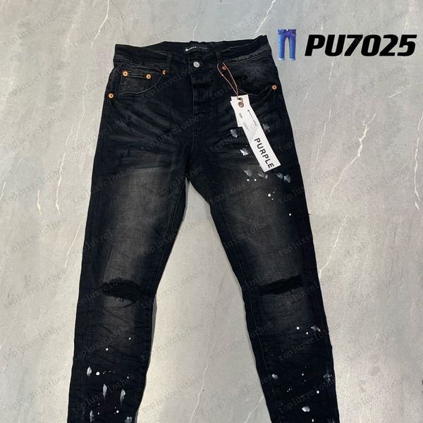 Designer Amirs Jeans da uomo Jeans viola High Street Hole Star Patch da donna Amirs Star con pannello ricamato Pantaloni elasticizzati Pantaloni slim fit Pantaloni US TAGLIA 38