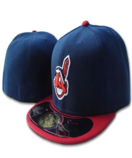 2021 MEN039S Hint Hint On Field Fitted Hat Flat Sebim Karakter Takımı Logo Hayranları Beyzbol Şapkaları Boyut Hintliler Tam Kapalı CH6143497