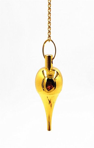 Colares Pingente Yax Metal Cobre Dowsing Pirâmide Reiki Pendulum Charms Chakra Amulet Chrome Gold Moda Europeia com 8328690