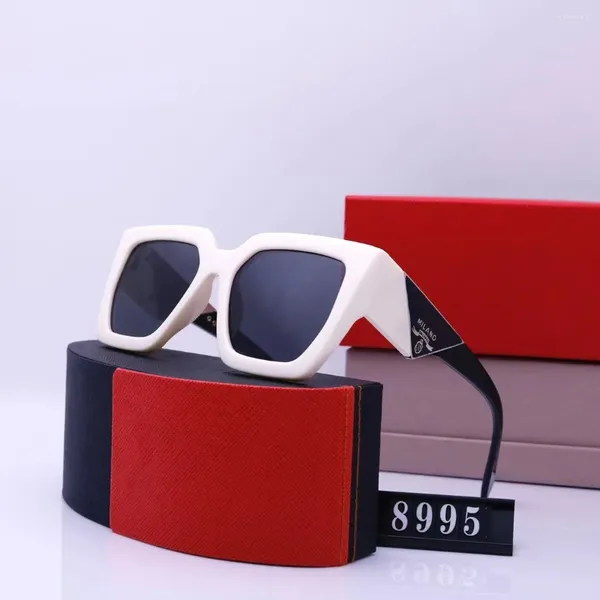 Óculos de sol prad conjunto de corrente exclusivo para mulheres 2024 marca polígono quadrado óculos de sol feminino vintage punk óculos bege homens tons