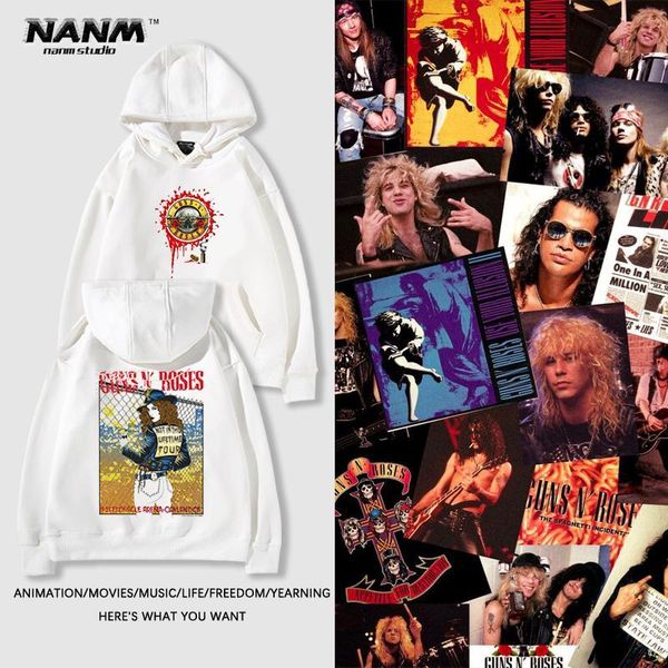 Guns'n'Roses Hoodie Erkek Sonbahar/Kış Polar Amerikan Kaya Top