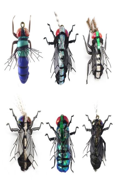 Mosche per pesca a mosca set 12 pezzi Mosquito Housefly Richiamo realistico per insetti per trota Kit esca per pesca a mosca 2203021346162