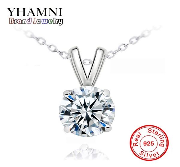 Yhamni Luxury Big 8mm 2 CT CZ CARRO DIAMENTO MATHA DE MATHA DE MATHA DE DIATRIMENTO JOIXAS DE CARRO DE PRATA SOLID