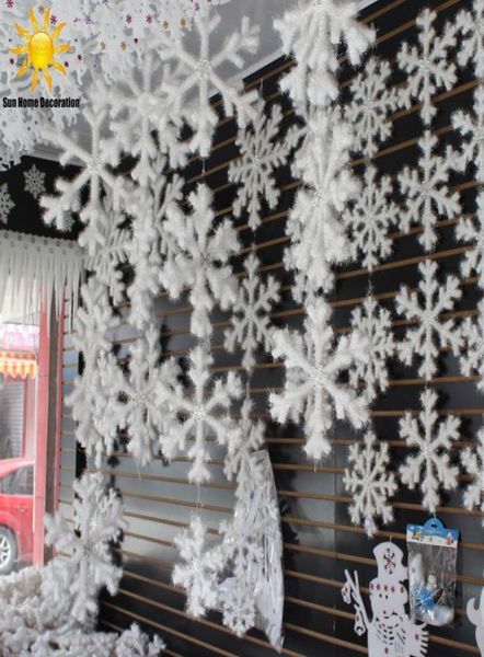 30 pezzi fiocchi di neve bianchi ornamenti natalizi festival di festa decorazioni per la casa Decoracion Navidad regalo di capodanno2711395