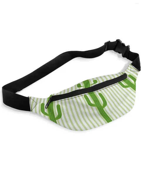 Bel Çantaları Bitki Yeşil Kaktüs Geometrik Stripes Paketleri Omuz Çantası Unisex Messenger Moda Fanny Pack Kadınlar İçin