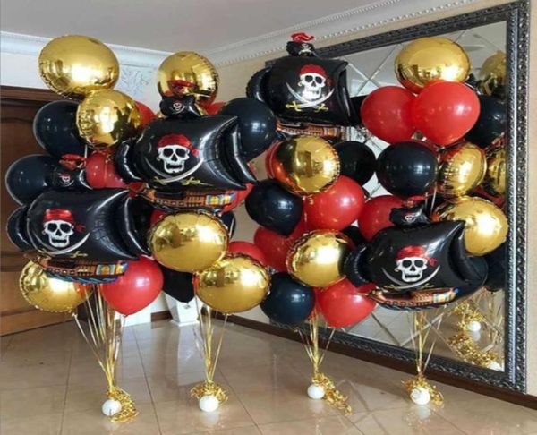 Pirate Theme Party Balloons Set 18 Zoll Gold Aluminium Folie Ballon Junge Geburtstagdekoration Babypartyzubehör Kinder Ballon x05039193