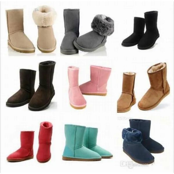 2023 Dames Hoge Laarzen Australië Nieuwe Hoge Kwaliteit Dames Klassieke Half Boot Dames Casual Snowboots Winterlaarzen Leren Schoenen