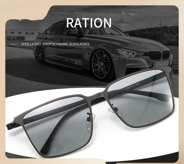 Photochrome Brillen, polarisierte Sonnenbrillen für Herren, UV400-Sonnenbrille mit UV-Schutz zum Fahren, Angeln, Golfen