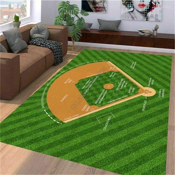 Tappeti Tappeto da baseball premium Tappetino antiscivolo stampato in 3D Sala da pranzo Soggiorno Tappeto morbido per camera da letto 01