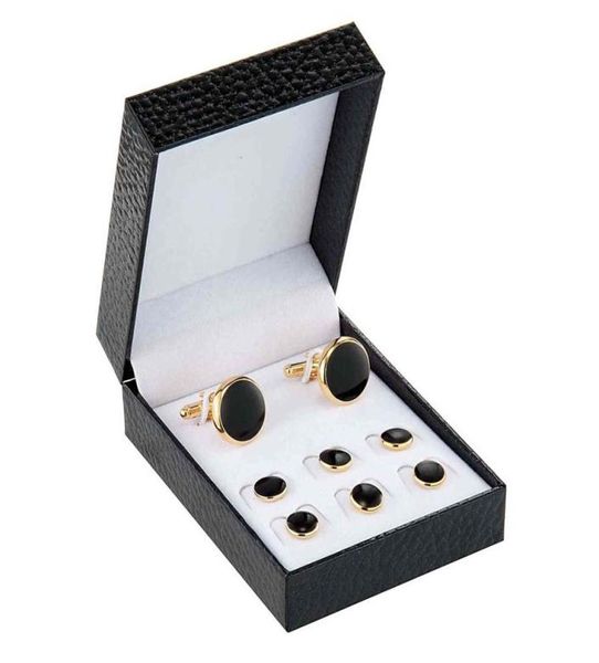 Cufflinks de casamento Tuxedo Studs Set for Men Acessórios 1Pair Bufflinks e 6 peças Tuxedo Studs harth039s Camisa Gift G1126253279768