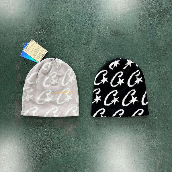 Paar Mode Herbst und Winter Designer Beanie Mütze Baumwolle Wolle gestrickt Warmhaltende Mütze Muster Stickerei Markenmützen
