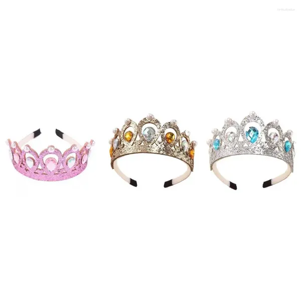 Fermagli per capelli Principessa Corona Diademi Topper di cristallo Decorazioni per copricapo Accessori barocchi per Halloween Adulti Donna Sposa