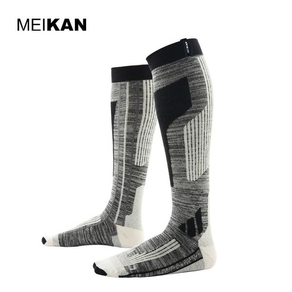 Herrensocken MKSK001 Hochwertige professionelle MännerFrauen Mercerisierte Merinowolle Skisocken Outdoor verdicken Frottee warme kniehohe lange Socken 231213