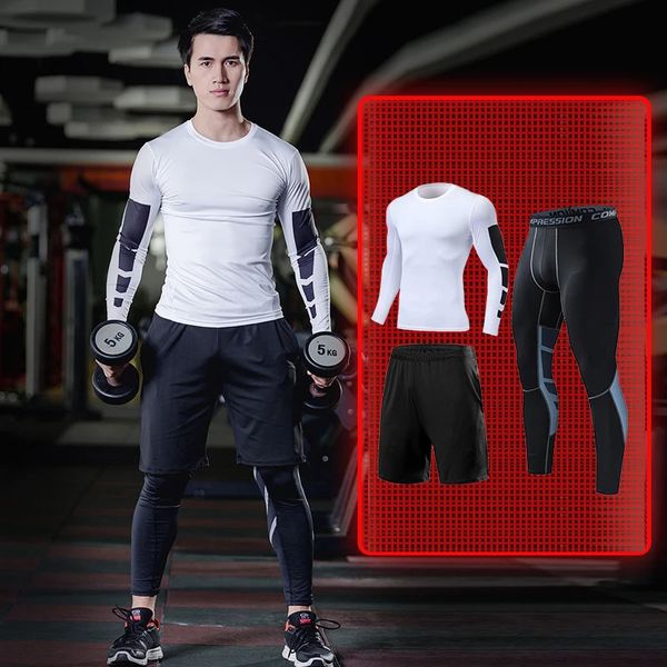 Outros artigos esportivos Mens Treinamento Sportswear Set Gym Fitness Compression Tracksuit Terno Jogging Apertado Sports Wear Roupas Dry Fit Lycra Leggings 231212