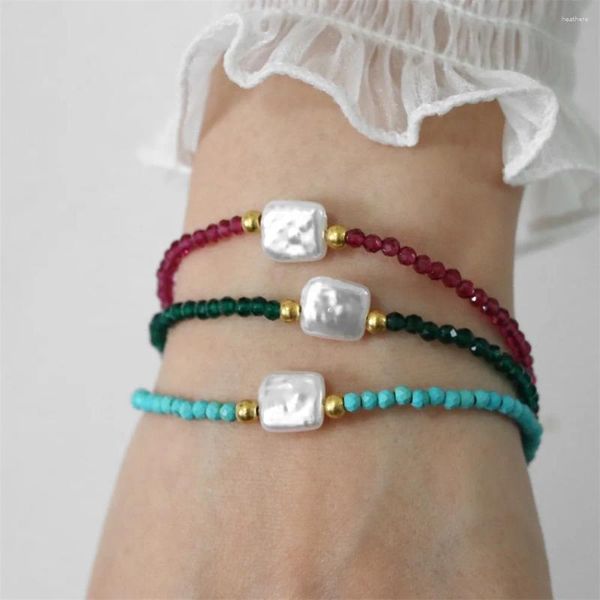 Filo 3mm Piccolo sfaccettato Quarzo Perline Bracciale Donna Pietra naturale Ourmaline Occhio di tigre Perline Braccialetti con ciondoli Ragazze Gioielli carini