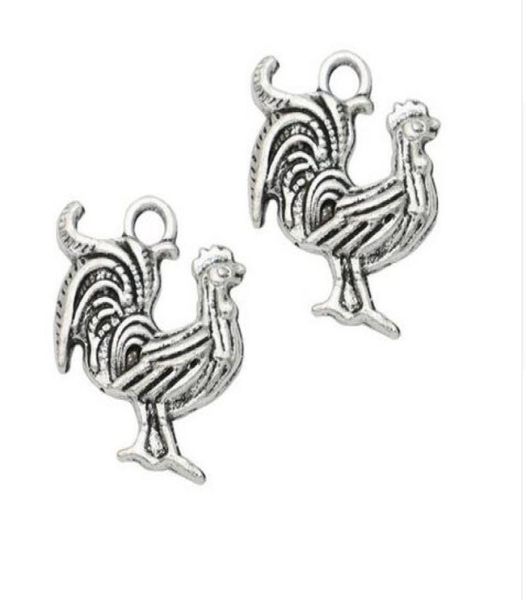 200 pz lega gallo charms argento antico charms ciondolo per collana creazione di gioielli risultati 22x17mm6568602