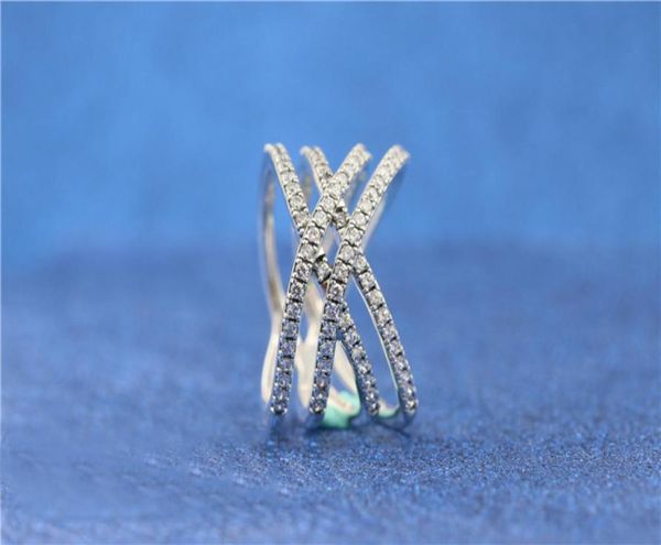Atacado-nova chegada CZ anéis de diamante com caixa de presente original para 925 prata esterlina conjunto de anel de casamento feminino acessórios de moda9115133
