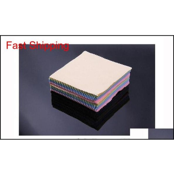 100 Pz / lotto 4 Colori 13X13 Cm Panno In Microfibra Pulito Occhiali Panno Per La Pulizia Dello Schermo Panno Per Lenti Logo Personalizzato Panno Bianco Velob7375083