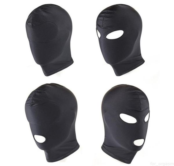 2022Quattro stile elastico nero spandex maschera del sesso occhi aperti bocca fetish bondage maschera partito giocattoli erotici giochi per adulti giocattoli del sesso per coppia4773793