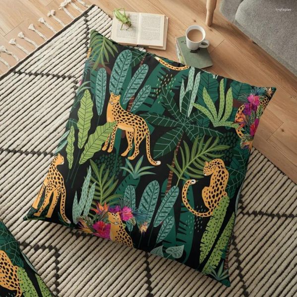 Kissen Tropical Cheetah Print Floor Custom PO Dekorativer Bezug
