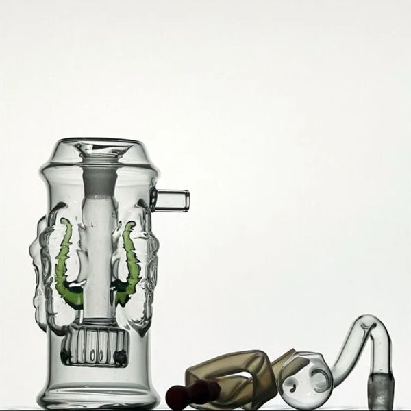 Mini narghilè da 10 cm, bottiglia da viaggio in plastica protettiva, Bong, tubo dell'acqua, impianti petroliferi per fumare