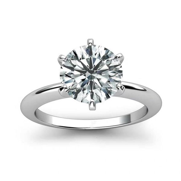 Обручальные кольца Классическая 14 -километровое белое золото 1CT 2CT 3CT 3CT MOISSANITE DIAMP RING Ювелирные украшения