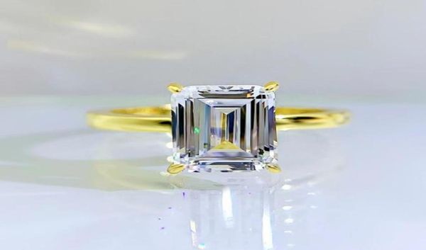 2022 Neue Ringe aus S925-Silber mit hohem Kohlenstoffgehalt, Diamant im Smaragdschliff, rechteckig, 7 x 10, europäische und amerikanische Sprengringe34841299014036