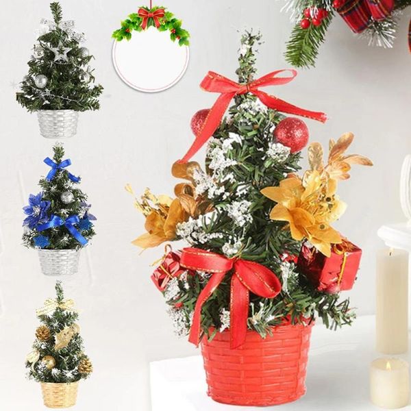 Noel dekorasyonları 20cm mini yapay ağaç masa süslemeli LED Hafif Toplar Kırmızı Meyveler Çam Koni Dekorasyonu Ev Noel için