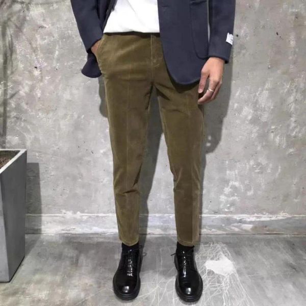 Abiti da uomo 2023 Primavera Autunno Business Casual Pantaloni Maschili Pantaloni da abito di velluto a coste dritti Uomo Slim Fit Lavoro formale H367