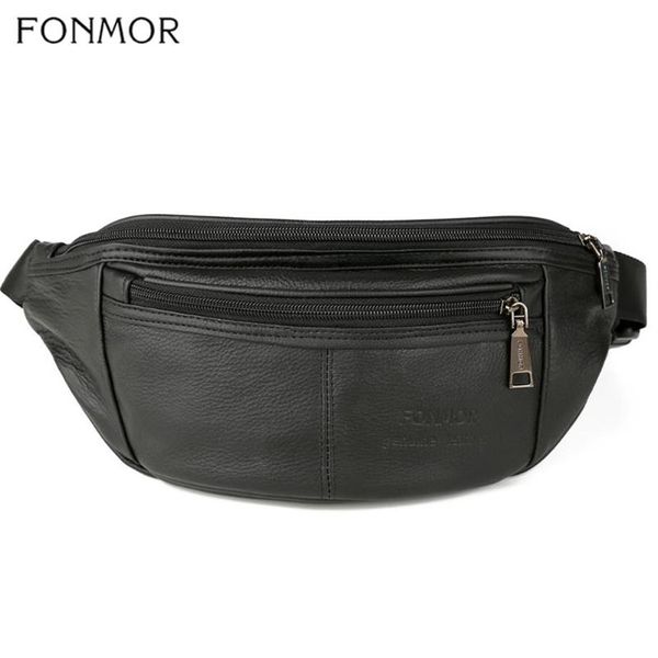 Sacos de cintura Fonmor Womens Antitheft Bag Fanny Pack Genuíno Couro Cinto Bolsa Pequena Chave de Telefone Preto Homens Packs Unisex3231