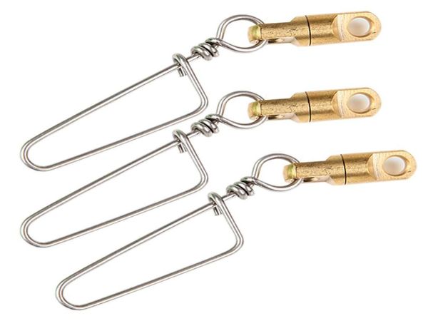 12 pcslot giros de pesca rolando barril de bronze giratório com interlock snap fácil equipamento para pesca oferta especial pesca hook2970340