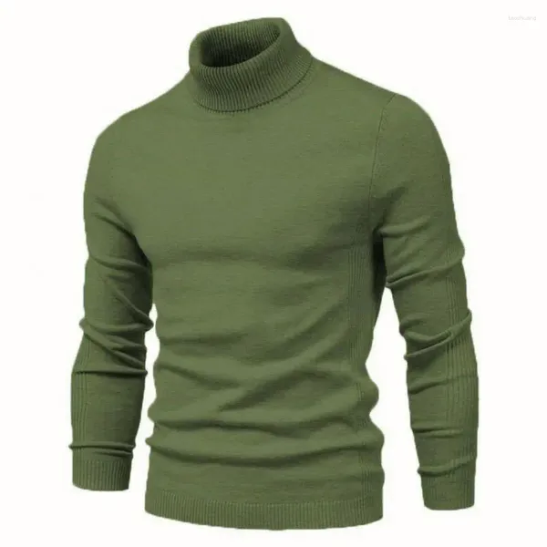 Herensweaters Winddichte trui Pullover met lange mouwen Hoge kraag Gebreid Warm Zacht Herfst Winter Met Slim Fit Effen