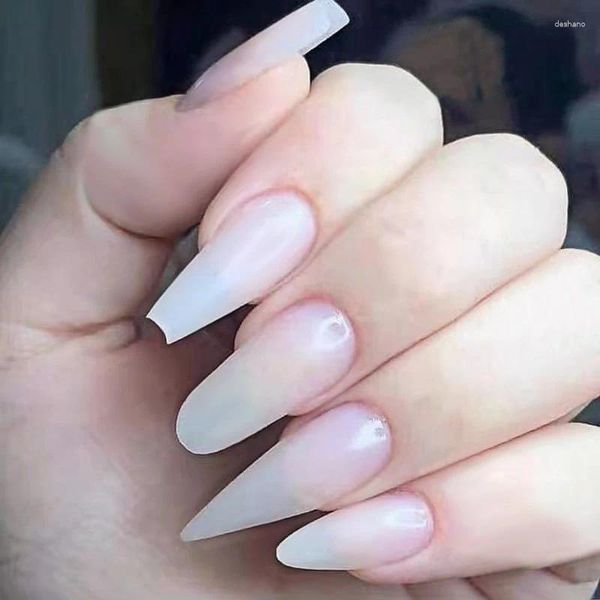 Unhas Falsas 500pcs Transparente Cor Natural Dicas de Gel Falsas para Extensão Material Profissional Prego Cobertura Completa Realista