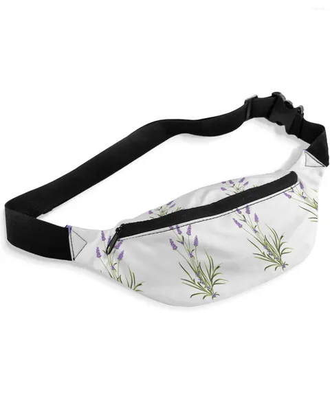 Marsupi Fiore viola Lavanda Romance Bag Donna Uomo Cintura Borsa a tracolla unisex di grande capacità