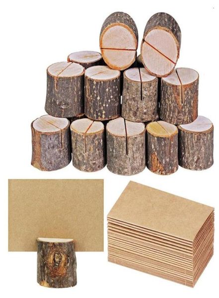 Decorazione per feste da 20 pezzi per tavolo in legno Nome tavolo Nome cartelle Stand Calco di decorazione del matrimonio MENU IMMAGINE CLIP CLIP CLIP FORNITURE8737257