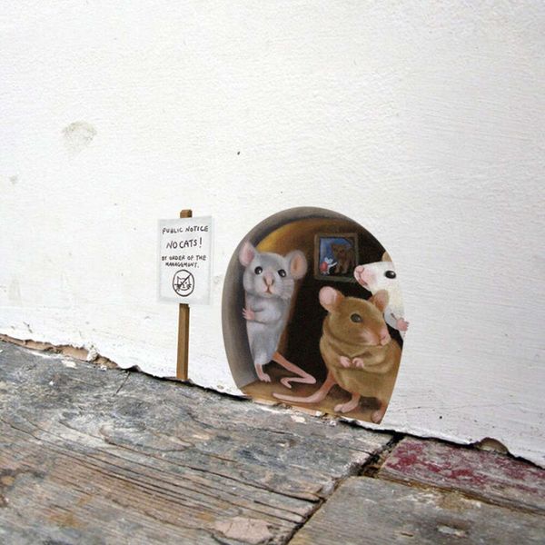 Adesivos de parede realistas com buraco de mouse 3 tamanhos, para escadas de canto, engraçado, fofo, casa, decalques decorativos de parede, adesivos decorativos