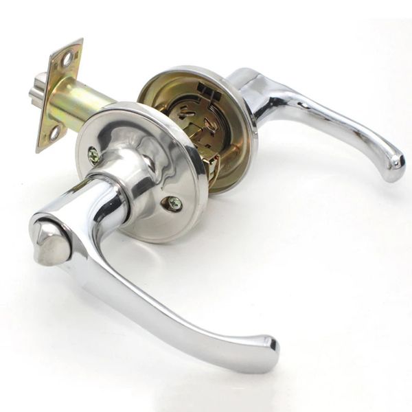 Türschlösser Edelstahl Threebar Style Griff Lock Knob mit Schlüsseln Zink-Kupfer-Legierung Universal für Innentüren Schlafzimmer y231212