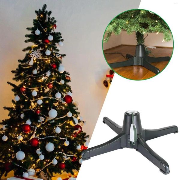 Decorazioni natalizie Supporto per albero elettrico di Natale girevole a 360 gradi per l'arredamento del soggiorno all'aperto per interni