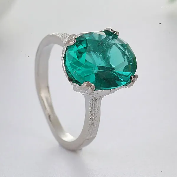 Anéis de cluster 2023 anel de pedra de cristal verde oval morganite para mulheres jóias de casamento namorados homens presentes presente atacado b4x717