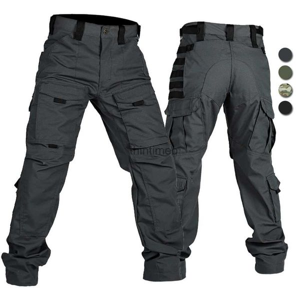 Herrenhose, Outdoor-Taktische Hose, Herren-Kampftrainingshose mit mehreren Taschen, atmungsaktive Ripstop-Militär-Feld-Cargohose, Frühling und Herbst, YQ231214