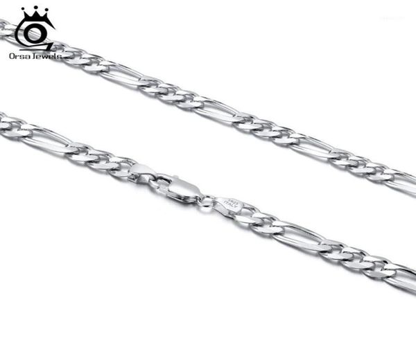 Catene ORSA JEWELS Trendy Uomo Donna Collana a catena Figaro 5mm DiamondCut Gioielli in argento 925 Regalo per feste Intero OSC3414942648