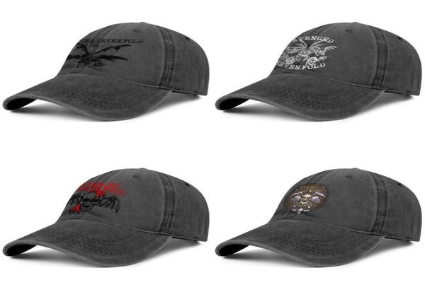 Avenged Sevenfold A7X Skull Deathbat berretto da camionista in denim da uomo e da donna, cappelli da baseball moda sportivi personalizzati da golf aderenti H3655010