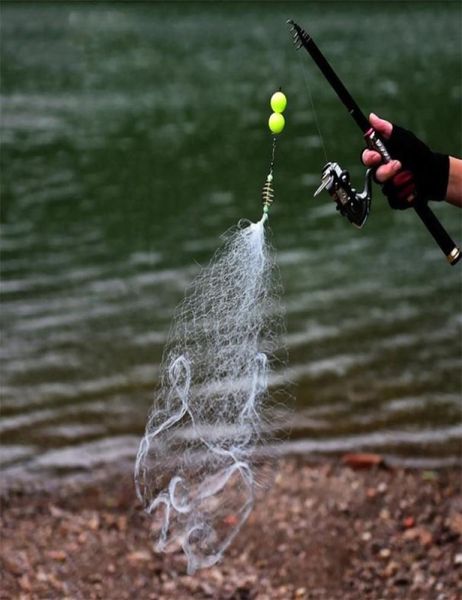 Rede de pesca portátil armadilha luminosa grânulo cobre primavera cardume rede fishnet enfrentar sem necessidade gancho ferramenta pesca 2206231193633