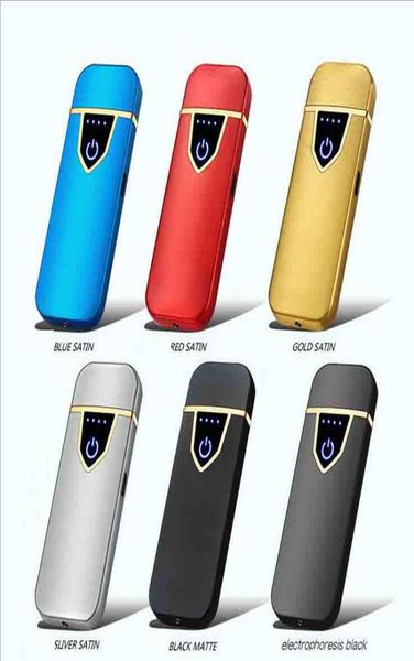 Neuester Doppelgesichts-Fingerabdruck-Touchsensor-Zigarettenanzünder, wiederaufladbarer Metallpuls-USB-LCD-Flammenlose Feuerzeuge mit Geschenkbox 6 3320119
