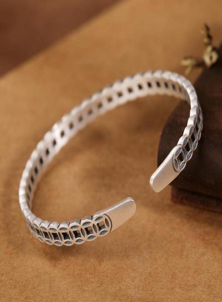 Bankle Vintage Silver Women Manschette Armbänder Alte chinesische Münzen Designer Armbandbangle6275155