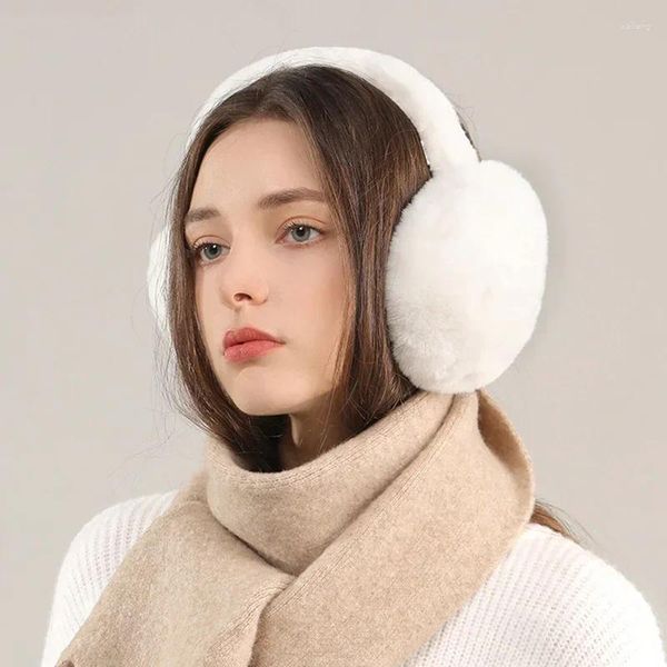 Berets earmuffs mulheres inverno bonito dobrável simples capa de orelha proteção versão coreana calor pelúcia quente anti-congelamento eartips