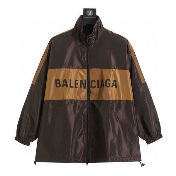 Jaqueta masculina balancigss casaco 2023 marca de moda família aristocrática novo blcg net vermelho mesmo paris café emenda slogan