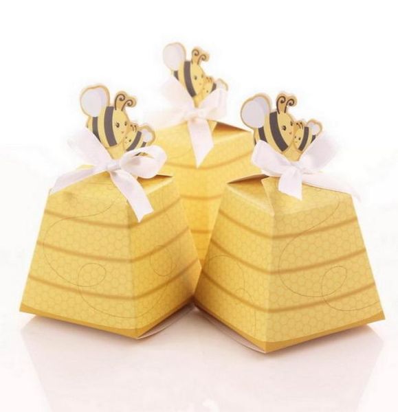 50 шт. лот, коробка для конфет Baby Shower, креативная мультяшная медоносная пчела, коробка конфет для новорожденных мальчиков и девочек, декоративная вечеринка по случаю дня рождения 2104081358858