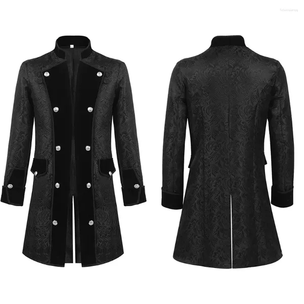 Herren Trenchcoats Mantel Retro Steampunk Jacken Mantel Frack Mittelalter Gothic Cosplay Kostüm Frühling Mann Outwear Tops