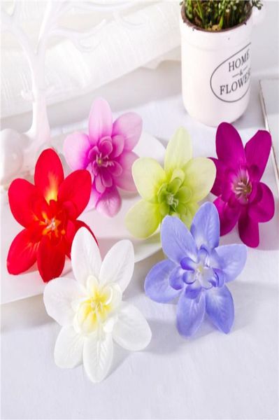 200 peças 8 cores cabeça de flor artificial novos estilos orquídea artificial flores artesanais de seda para casamento decoração de natal anel de cabeça w2551337